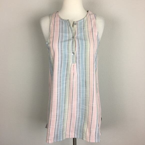Show Me Your Mumu  Blue Pink Sleeveless Stripe Tank NWT  XS/S - Picture 1 of 5